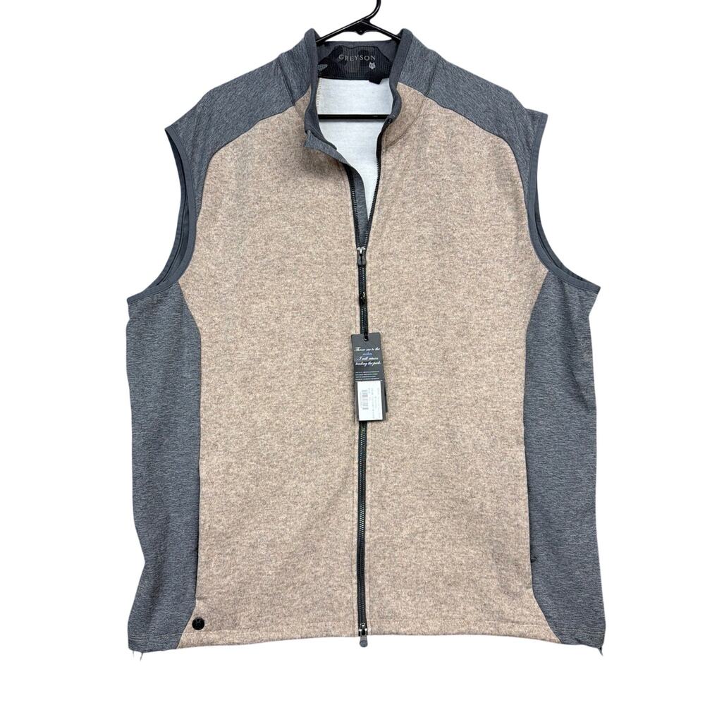 Greyson Mens Vest Fawn Heather Sequoia Lux Full Zip Adjustable Hem NWT XXL